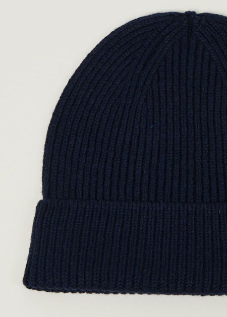 Bonnet en laine mérinos recyclée | marine - WeDressFair