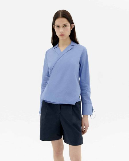 Blouse en coton bio | bleu "persian blue lenie blouse - blue" - Thinking Mu