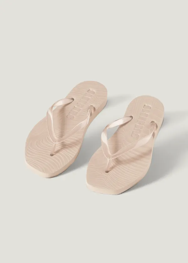 Tongs en caoutchouc naturel | beige "Tapered eggnog clear trans", Sleepers
