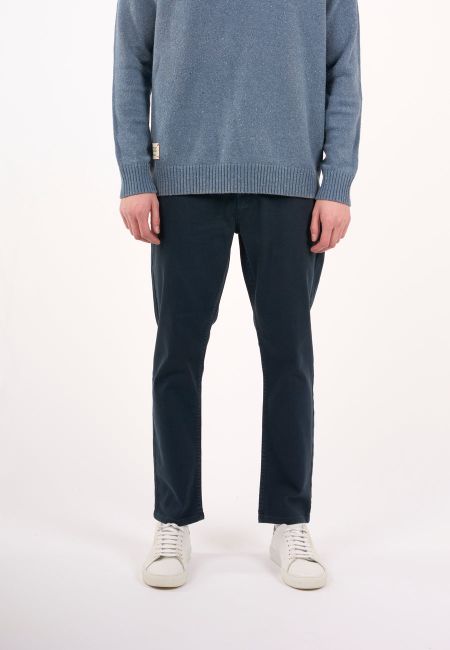 Pantalon droit jambe fuselé marine en twill - tim tapered twill pant total eclipse