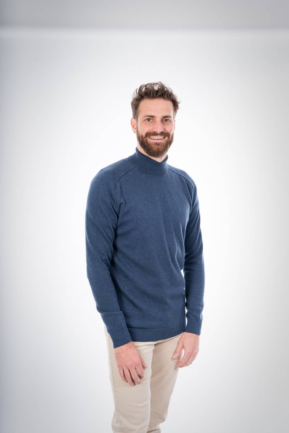 Pull col montant bleu nuit - field, Knowledge Cotton Apparel, photo 2