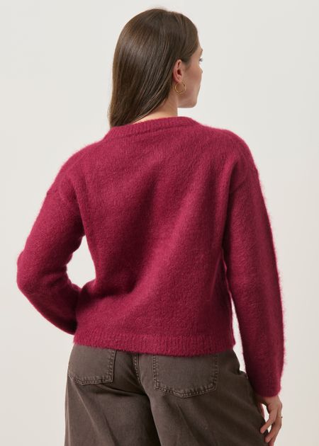 Gilet en mohair certifié | aubergine "moha", WeDressFair, photo 4