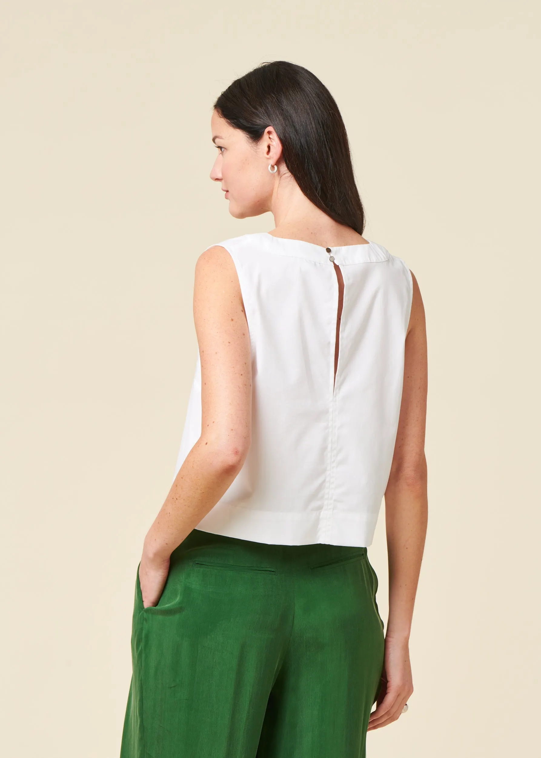 Top maya blanc en coton bio, Bonjour Demain, photo 3