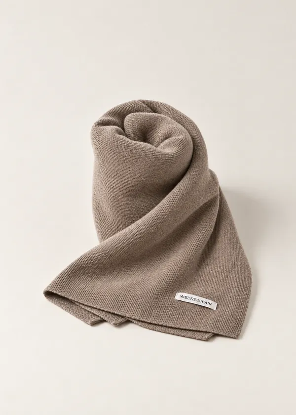 Écharpe en laine mérinos recyclée | taupe, WeDressFair
