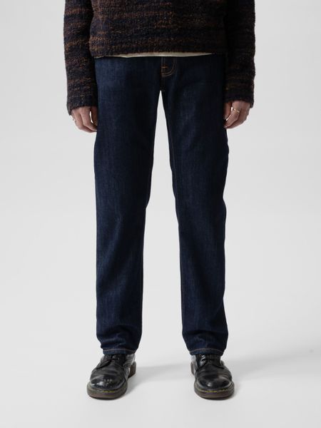Jean droit large en coton bio  brut "rad rufus blue one wash" - Nudie Jeans
