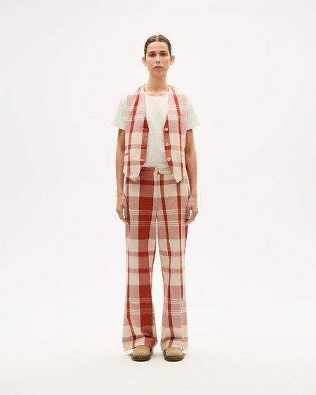 Karierte Hose mit lockerem Schnitt aus Bio-Baumwolle | Rot "picnic checks hermione pants multicolor", Thinking Mu, Foto 3