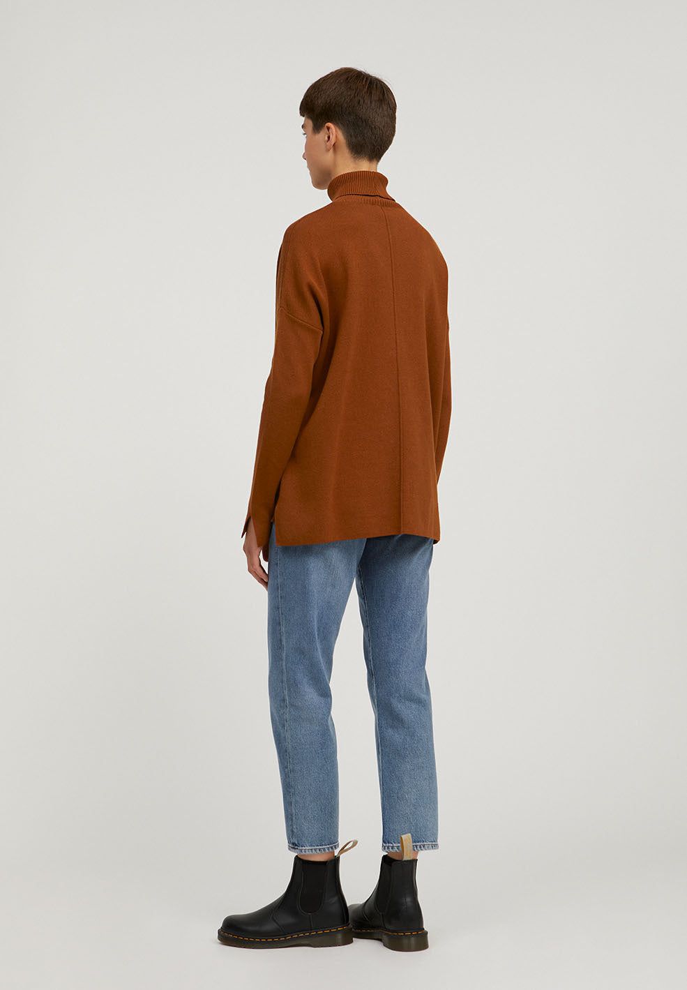 Pull ample à col roulé terracotta en coton bio - ayakaa, Armedangels, photo 3