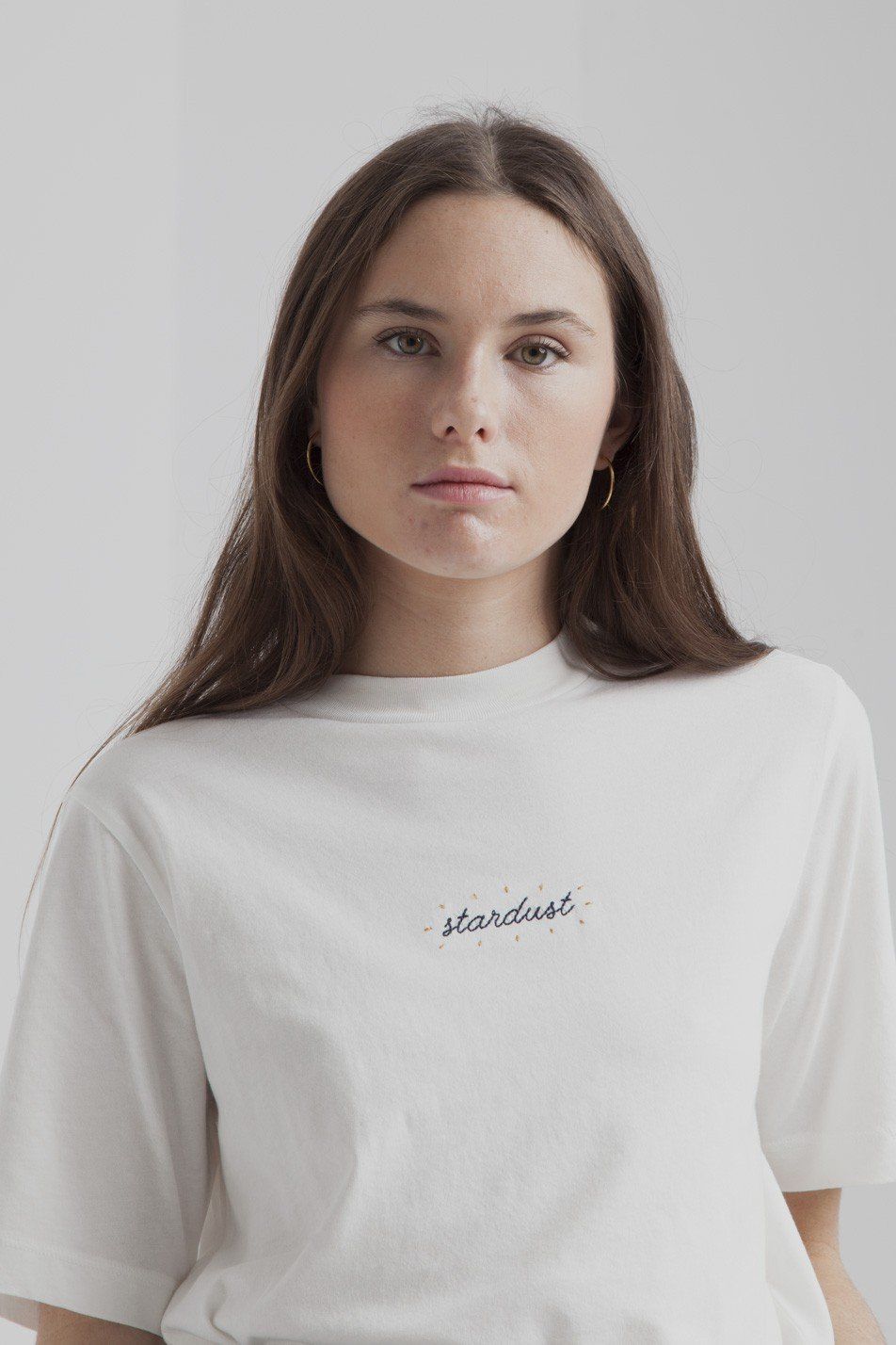 T-shirt blanc en coton bio - stardust, Thinking Mu, photo 3