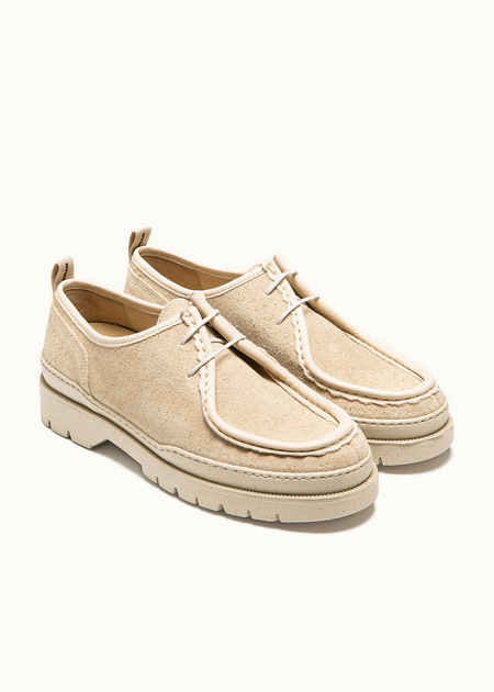 Derbies made in france en cuir velours certifié | beige "major vp oak 2" - Kleman