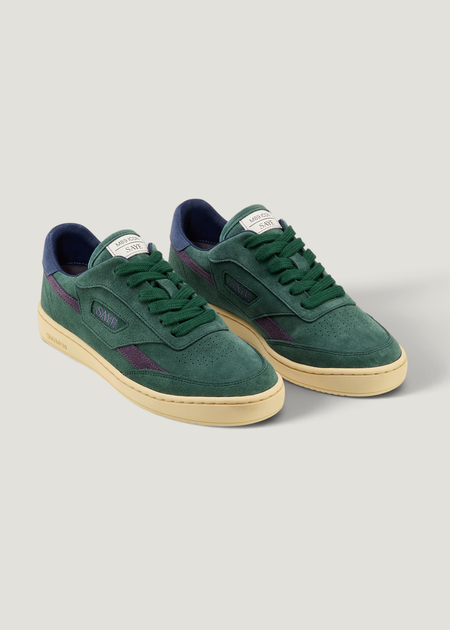 Baskets en cuir suède certifié | vert "M89 icon - teal & plum" - SAYE