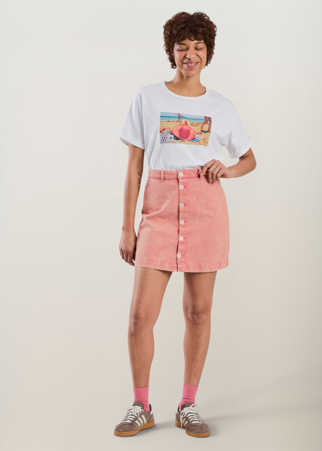 Jeansrock aus Bio-Baumwolle | Rosa "Washed denim mini skirt pink", Brava Fabrics, Foto 1