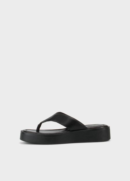 Sandales plateforme en cuir certifié | noir "danya - black" - Vagabond