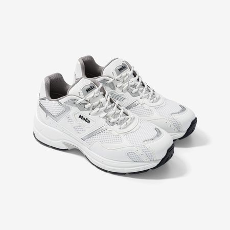 Baskets vegan | blanc  et gris "gen8 - corn white & silver" - Moea