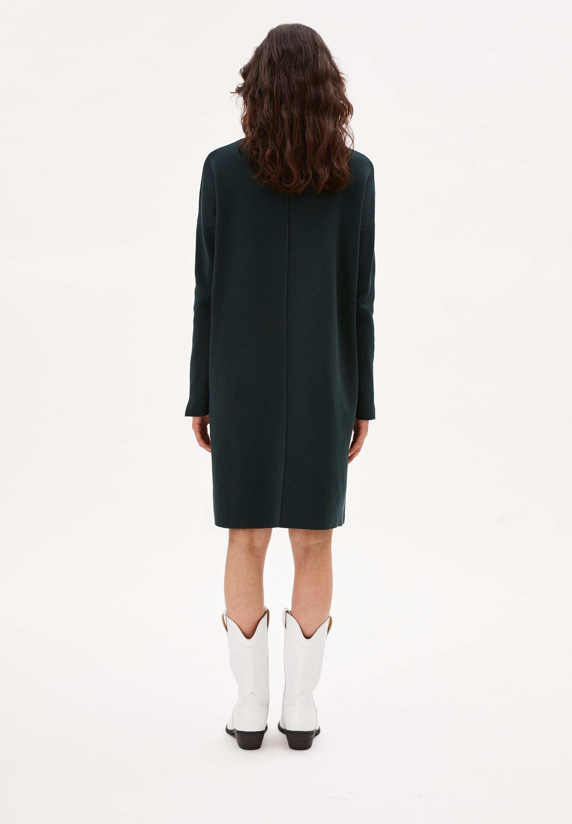Robe pull à col roulé vert bouteille - siennaa vintage green, Armedangels, photo 2