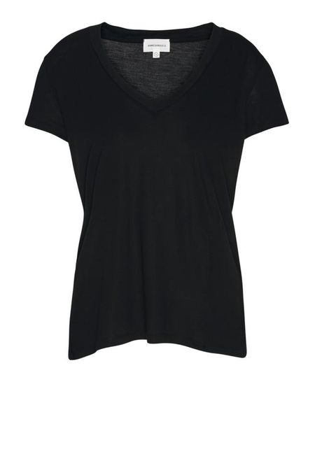 T-shirt col v noir en tencel - juliaa, Armedangels, photo 2