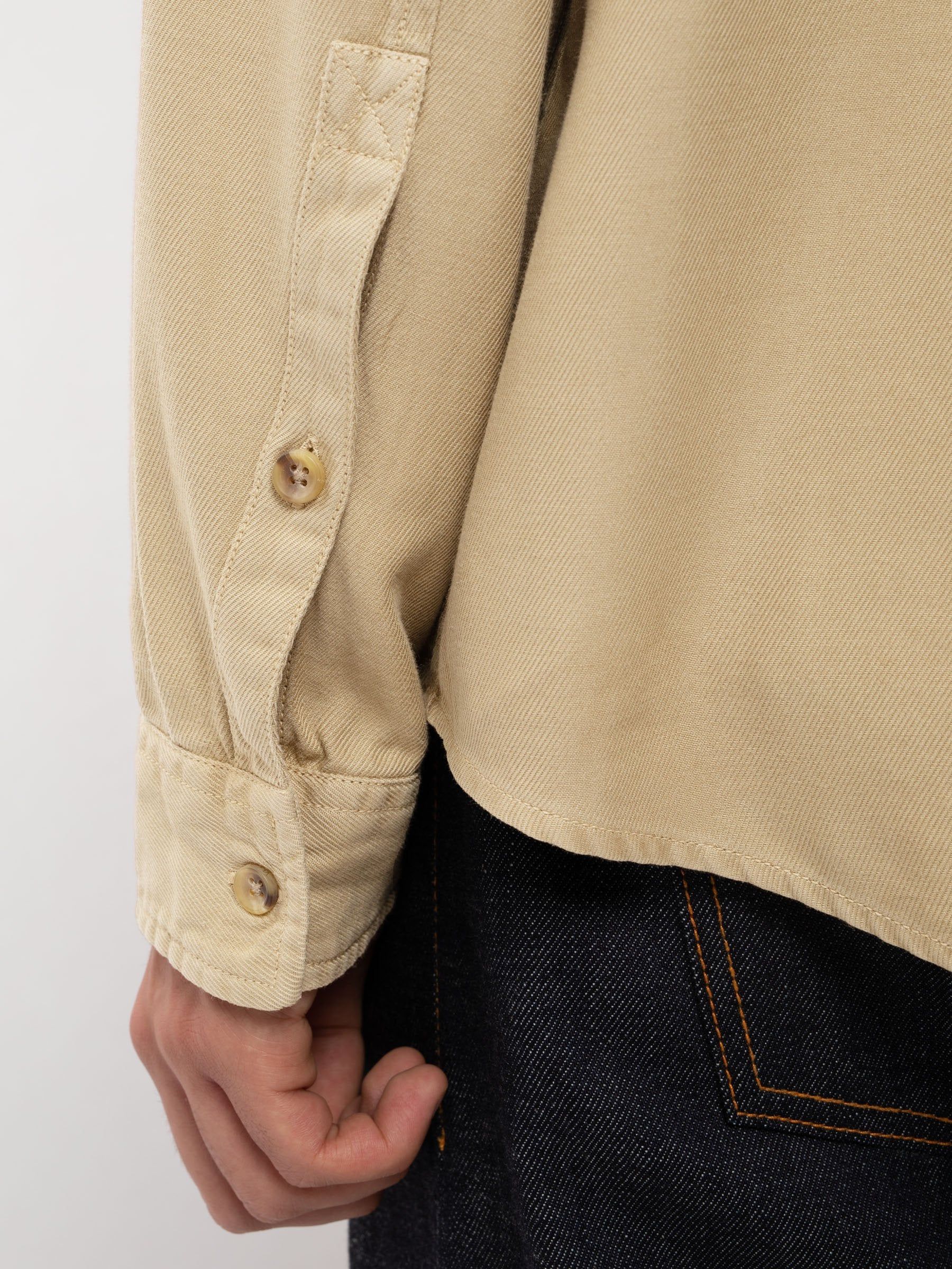 Chemise beige en twill de lyocell et coton - chuck fluid, Nudie Jeans, photo 6