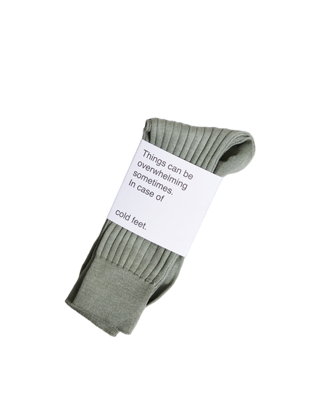 Chaussettes côtelées en coton bio | vert "socks sea spray"