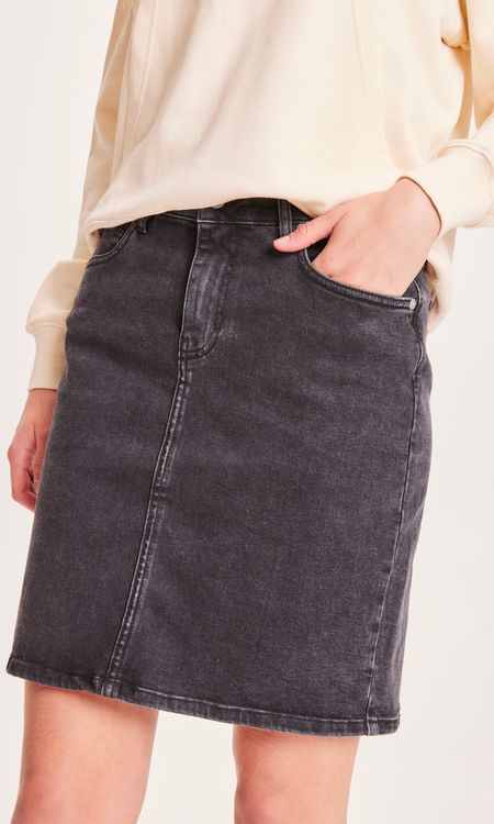 Jupe en jean anthracite en coton biologique - romy