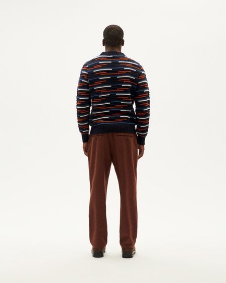 Pullover aus zertifizierter Wolle | mehrfarbig "stripe multicolor guiu knitted sweater - multicolor", Thinking Mu, Foto 4