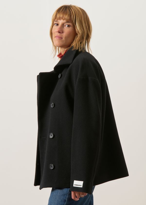 Manteau court en laine recyclée | noir "Majelaa wool jacket - black", Armedangels