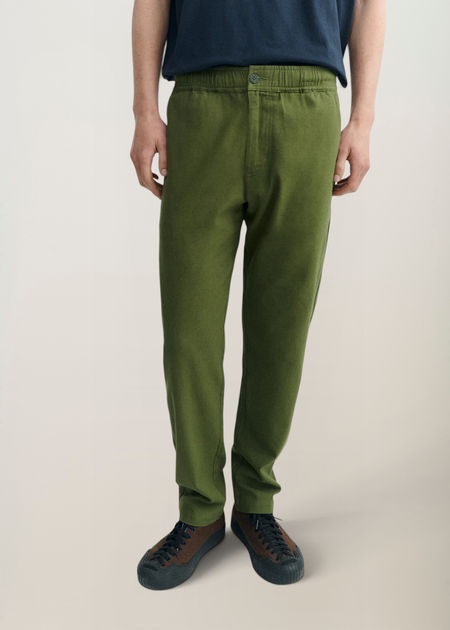 Pantalon droit léger en coton bio | vert "kentia light travel pants - green" - Thinking Mu