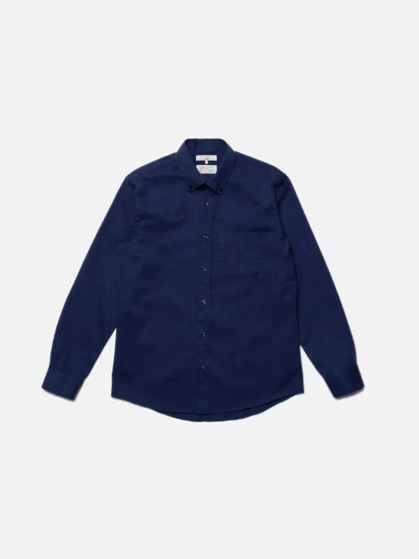 Chemise en coton bio | bleu "john bd standard shirt blue", Nudie Jeans