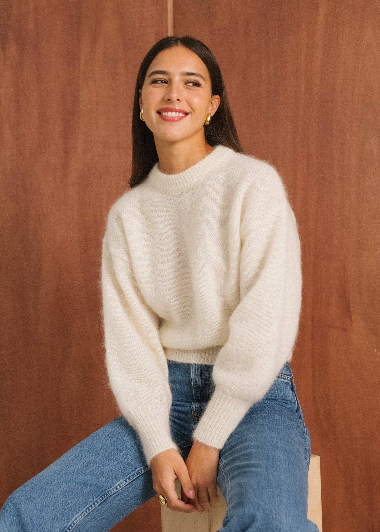 Pull en mohair certifié |  écru "séréna", Bonjour Demain, photo 4