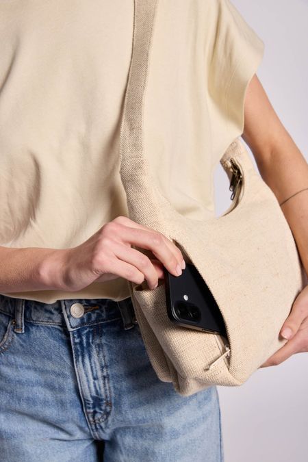 Sac bandoulière multipocket en coton bio | jute "emile jute", Hindbag, photo 6