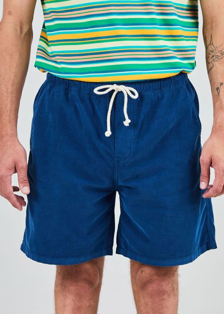 Short en coton bio | bleu "Baby cord shorts blue - blue" - Brava Fabrics