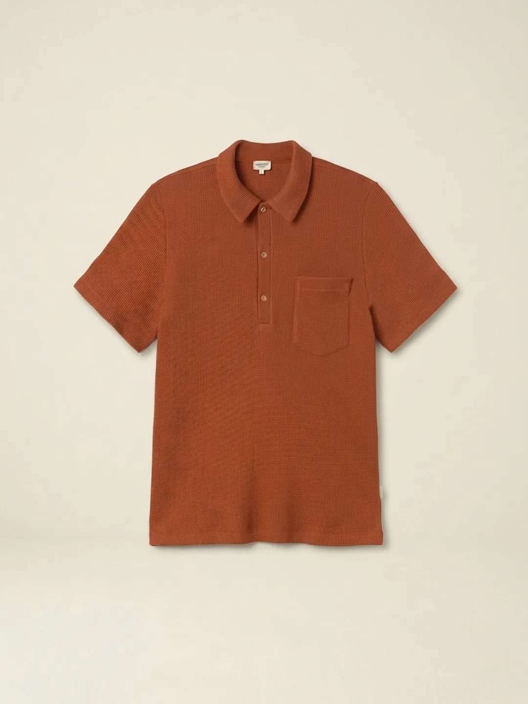 Polo en coton bio piqué | rouille "Canning - coconut shell", Twothirds, photo 4