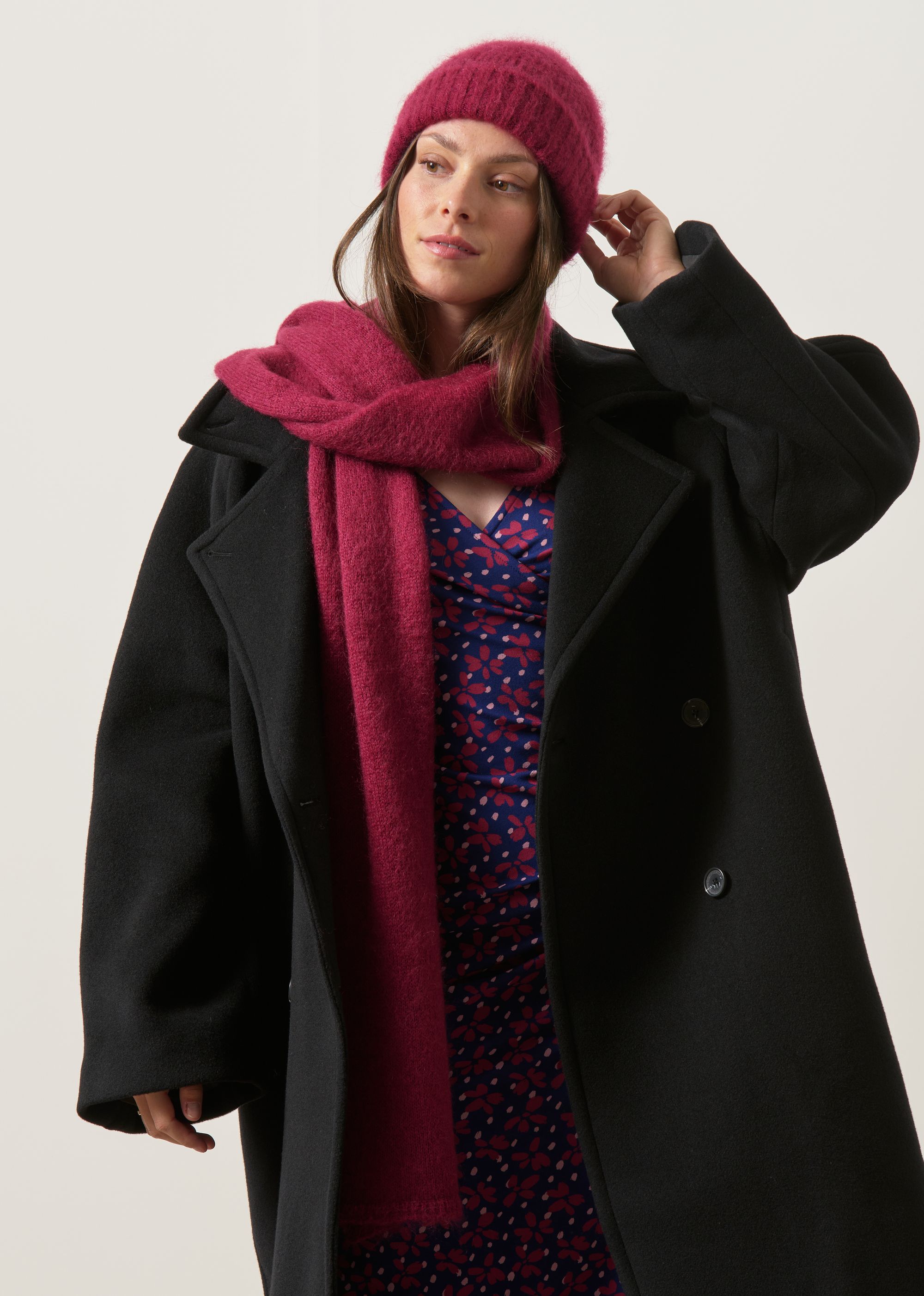 Echarpe en mohair certifiée | aubergine "Éléanore", WeDressFair, photo 3