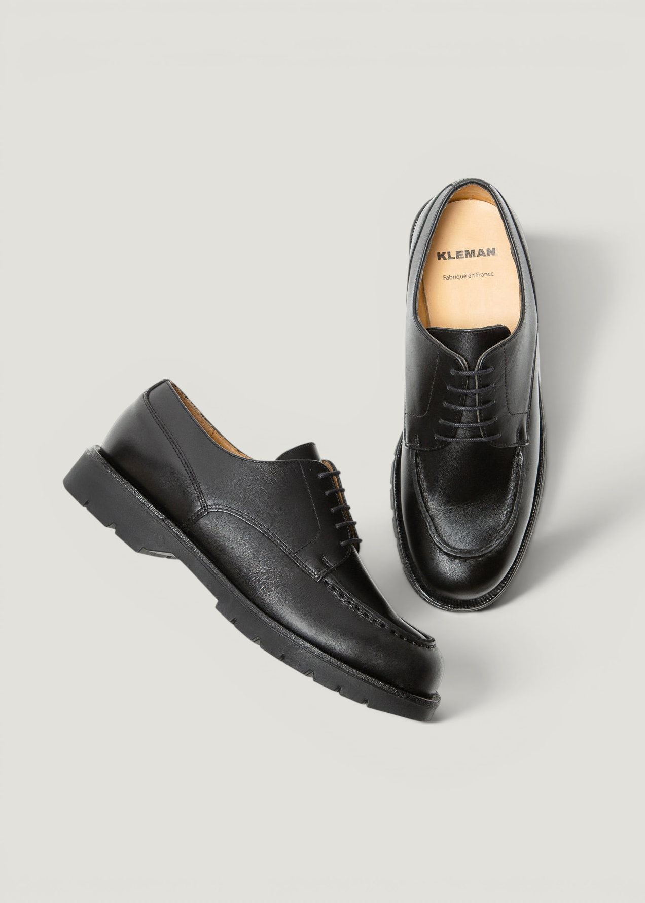 Derbies made in france en cuir certifié | noir "frodan noir", Kleman, photo 4