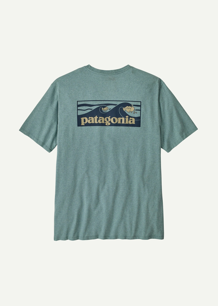 T-shirt imprimé en coton et matière recyclé | bleu "boardshort logo pocket responsibili-tee - blsg" - Patagonia