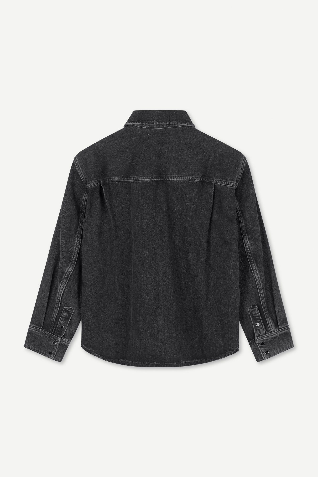 Veste en jean noire en coton bio - ellen overshirt black blizzard, Samsoe Samsoe, photo 7