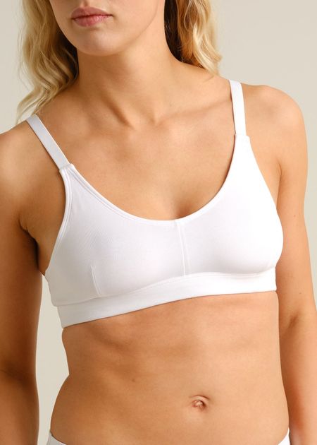 Brassière en coton bio et tencel | blanc "Soft bra junsele white", Dedicated