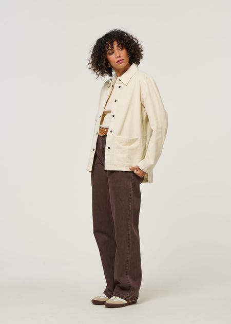 Cordjacke aus Bio-Baumwolle | Ecru "corduroy overshirt - egret", Knowledge Cotton Apparel, Foto 5