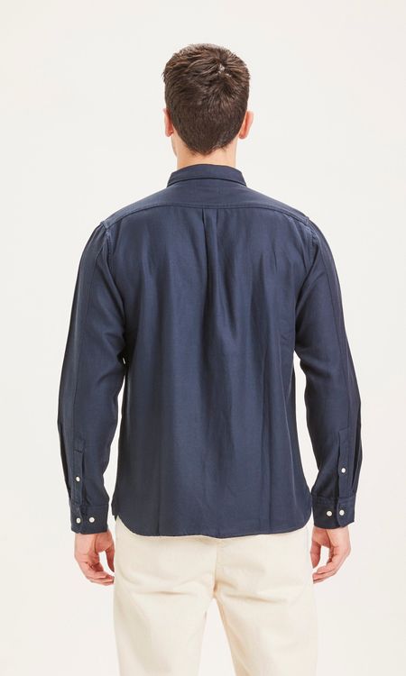 Chemise bleue en tencel et coton bio - larch dark denim, Knowledge Cotton Apparel, photo 3