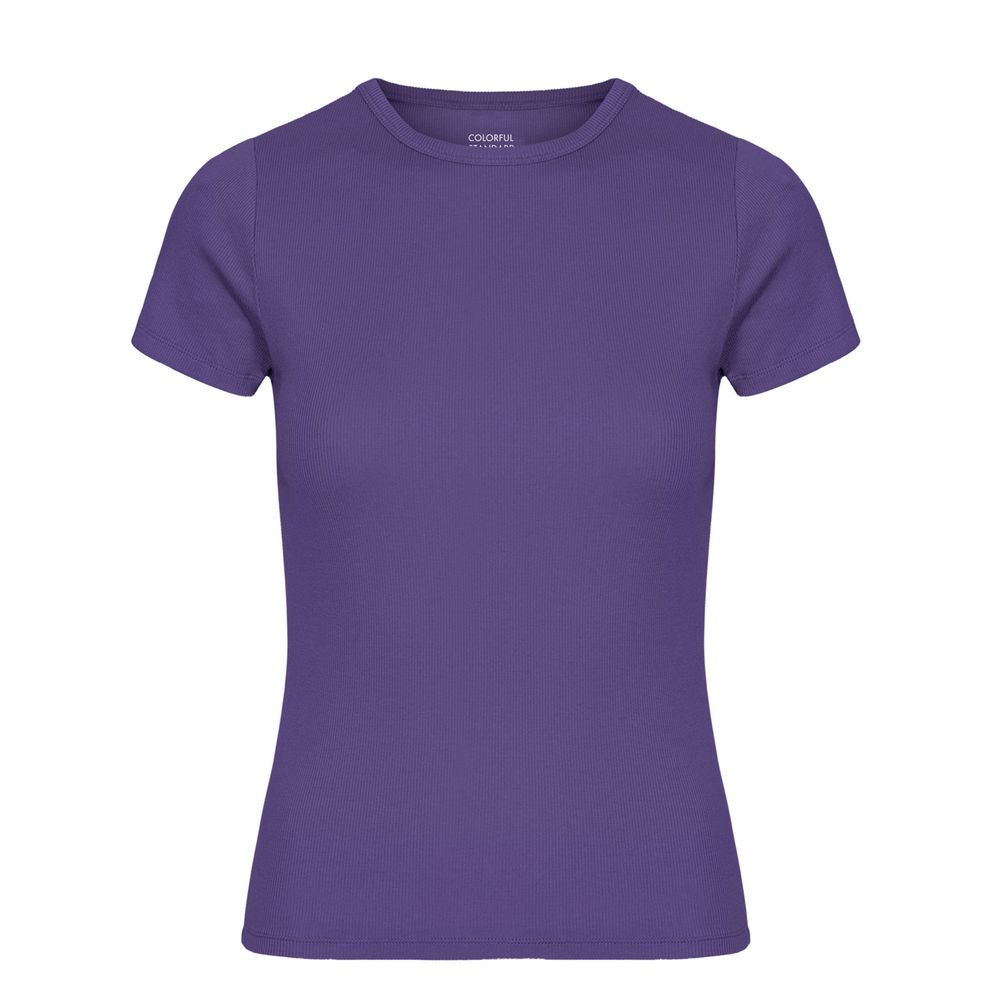 T-shirt côtelé en coton biologique | violet 