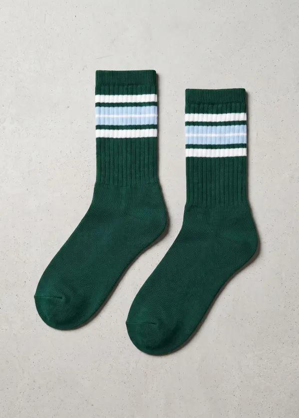 Chaussette en coton bio | rayé vert, WeDressFair