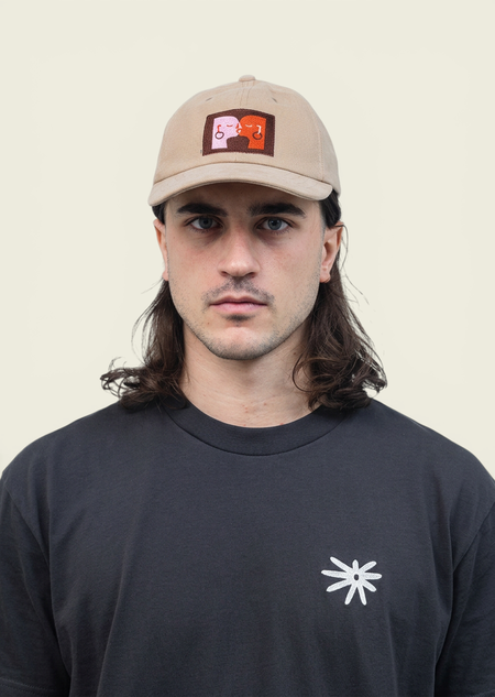 Casquette brodée en coton bio | beige "six panel kiss" - Olow