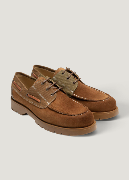 Derbies made in france en cuir de velours certifié | marron "donato cord cognac marron kaki", Kleman, photo 2