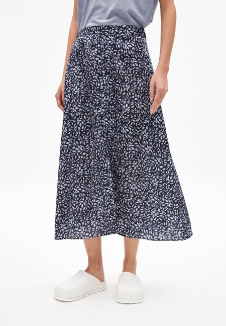 Jupe longue bleue à motifs en tencel - monicaa water dots night sky