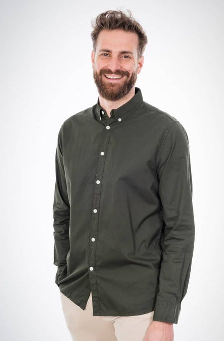 Chemise vert forêt en coton bio - larch