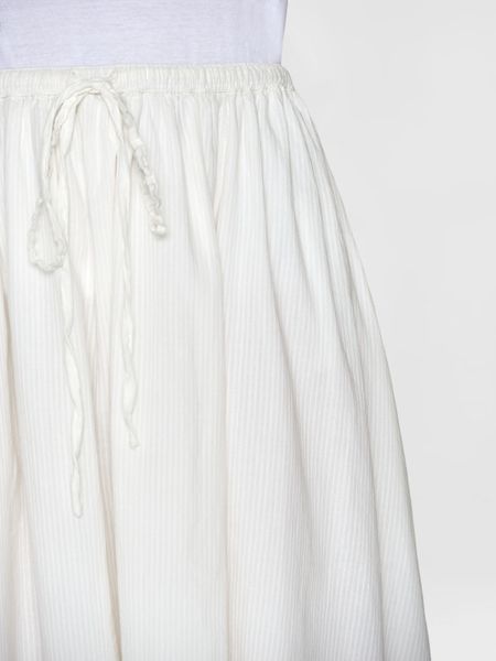 Midirock aus Bio-Baumwolle | Weiß gestreift "stripe structure a-shape mid-length skirt egret", Knowledge Cotton Apparel, Foto 2