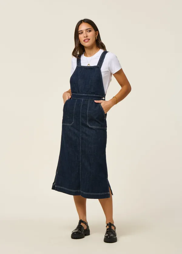 Robe denim en coton biologique | bleu "malwa workwear denim dress - dark blue", Nudie Jeans