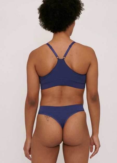 Pack 2 tangas bleus en coton bio - cobalt