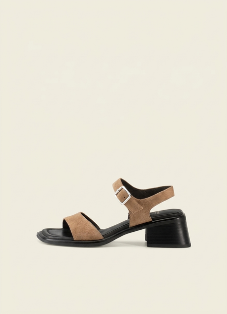 Sandales à talons allure en cuir certifié | marron "ines dk sand" - Vagabond