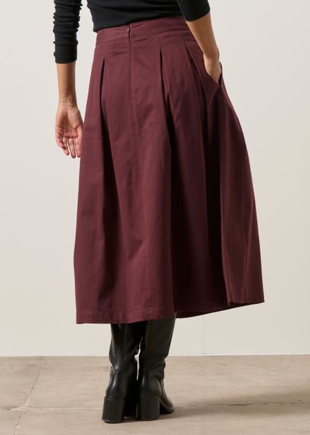 Ausgestellter Midirock aus Bio-Baumwolle | Braun "eloisa - chocolat", SKFK, Foto 2