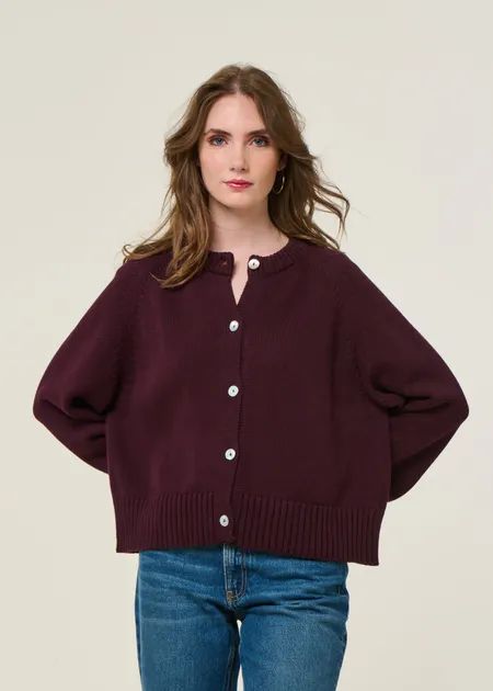 Gilet en coton bio | aubergine "sivia - cherry lacquer", Jan'n June, photo 3