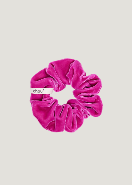 Chouchou en velours upcyclé | rose "chouchou en velours rose barbie - grand" - Chou²